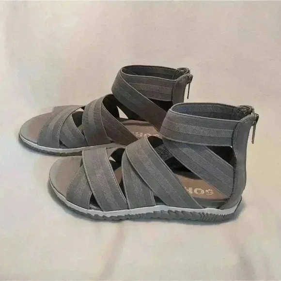 New Sorel Out N About Plus Strap Dove Gray Color Sandals Size 7 - Picture 1 of 10